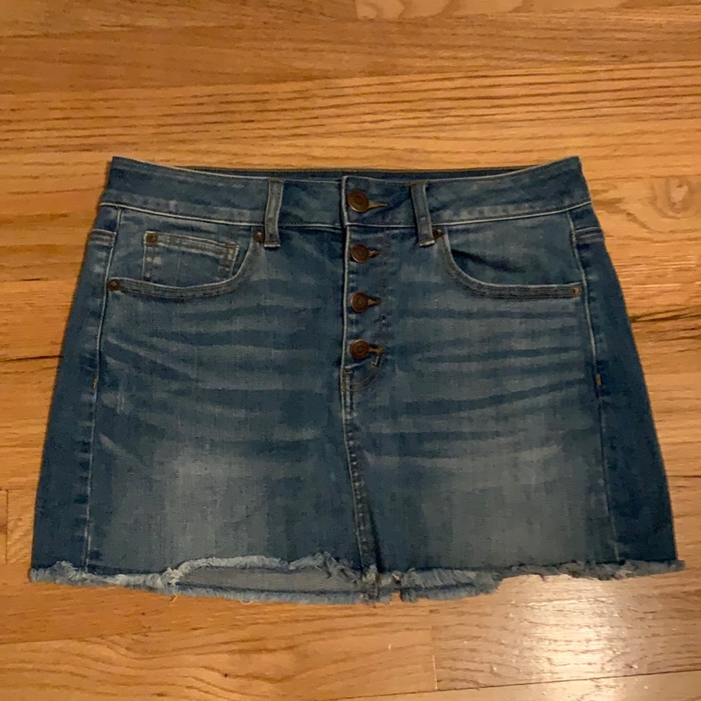 AE Button Up Mini Jean Skirt size 8